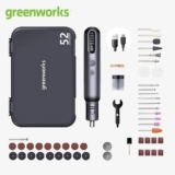 ליטוש, קידוח, הברקה ועוד! כלי Greenworks AGK302 8V Mini Grinder 80W אלחוטי עם 52 חלקים רק ב₪119!