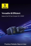 מטען מהיר, חזק וקטן! Baseus EnerFill Fast Charger 2C+U 100W GaN רק ב₪68!