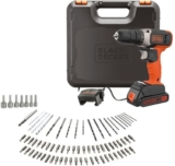 סט 80 חלקים!  מברגה / מקדחת פוטר Black+Decker 18V + סוללת 1.5Ah + מטען, אביזרים ומזוודה רק ב₪249!