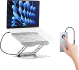מחיר משוגע! גם מעמד מתכוונן וגם  USB C HUB תחנת עגינה מגנטית 8 ב1 תומכת 100W PD רק ב₪49!