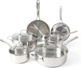 דיל בזק! סט סירים ומחבתות נירוסטה 10 חלקים Martha Stewart Castelle רק ב₪477 עד הבית!