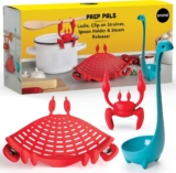 מארז 3 כלי מטבח OTOTO Prep Pals מסננת, מצקת ומעמד לכף ב₪93!