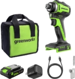 מברגת אימפקט Greenworks "1/4 24V Brushless עם תיק וסוללת 20V עם טעינה נוחה בUSB-C רק ב₪216 ומשלוח חינם!