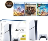 קונסולת Sony PlayStation 5 Slim 1TB SSD Bluray Edition + שלושה משחקים מתנה רק ב₪2,229!