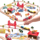 סט רכבת חשמלית מעץ (וגם משחק דיג מגנטי) עם 118 חלקים רק ב₪86!