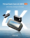 חדש! מצלמת רכב 70mai Dash Cam 4K A810 Lite החל מ₪197! (תומכת חיבור סים 4G LTE!)