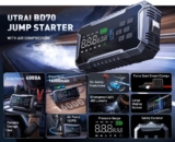 בוסטר חזק! UTRAI BD70 משולב מדחס אוויר 160PSI, זרם שיא 4000A, תאורה, שובר זכוכית ועוד רק ב₪217! (פטור ממס!)