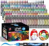 סט 108 טושים אקריליים עם ראש מברשת TBC Acrylic Paint Markers רק ב₪42!