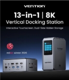 תחנת עגינה ורכזת 13 ב-1 Vention Smart Screen 8K USB-C רק ב₪209!