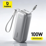 סוללת גיבוי Baseus PicoGo Pro AR11 100W 20,000mAh עם כבל משולב רק ב₪113!