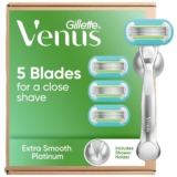סט גילוח מושלם Gillette Venus Extra Smooth – ידית מתכת, 4 סכינים ומעמד רק ב₪70!