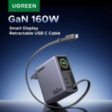 מטען GaN מהיר UGREEN Nexode Pro 160W X776 כולל כבל נשלף מובנה, מסך מגע חכם ושליטה מאפליקציה רק ב₪201!