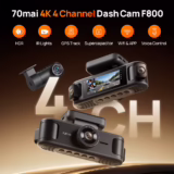 לתפוס הכל! מצלמת דרך לרכב 4 ערוצים 70mai F800 4K החל מ$160.31!