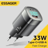 מטען כפול מהיר וקומפקטי במיוחד Essager 33W GaN USB C Charger רק ב$11.62