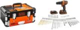 מברגה / מקדחת פוטר רוטטת Black+Decker 18V במזוודה הכוללת זוג סוללות 1.5Ah + מטען + 80 אביזרים רק ב₪399 במקום ₪769!